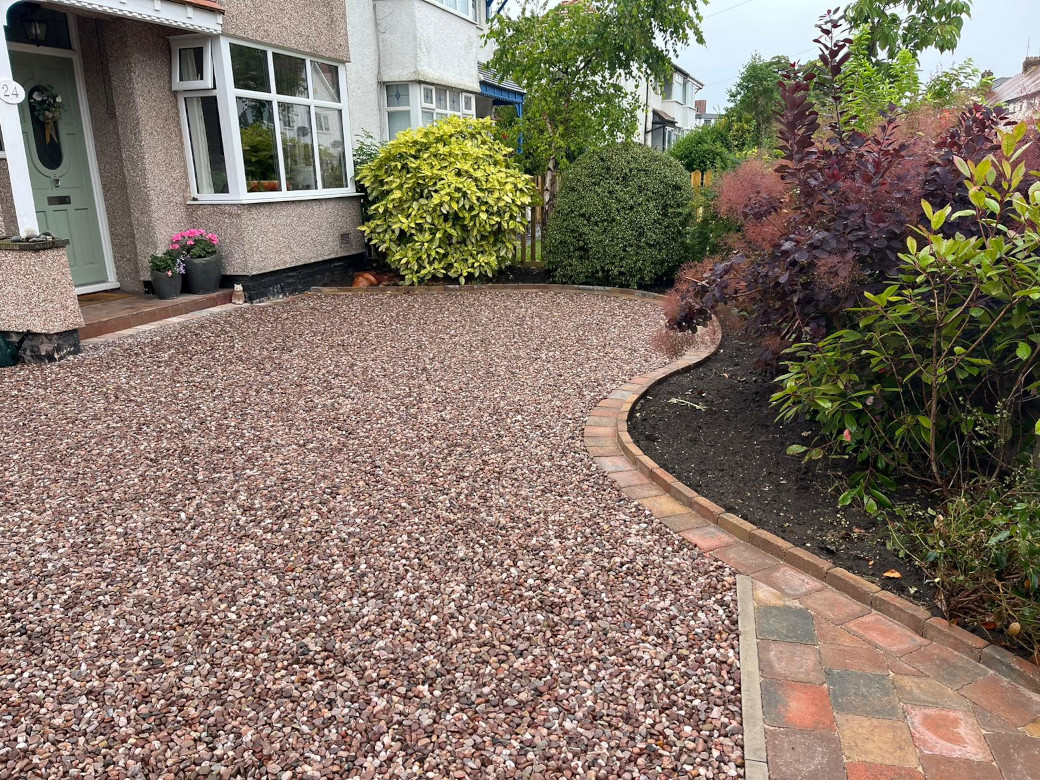 Gravel driveway.