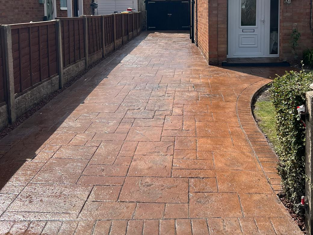 Imprinted concrete driveway in The Wirral.