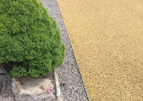 Resin bound stone surfacing.