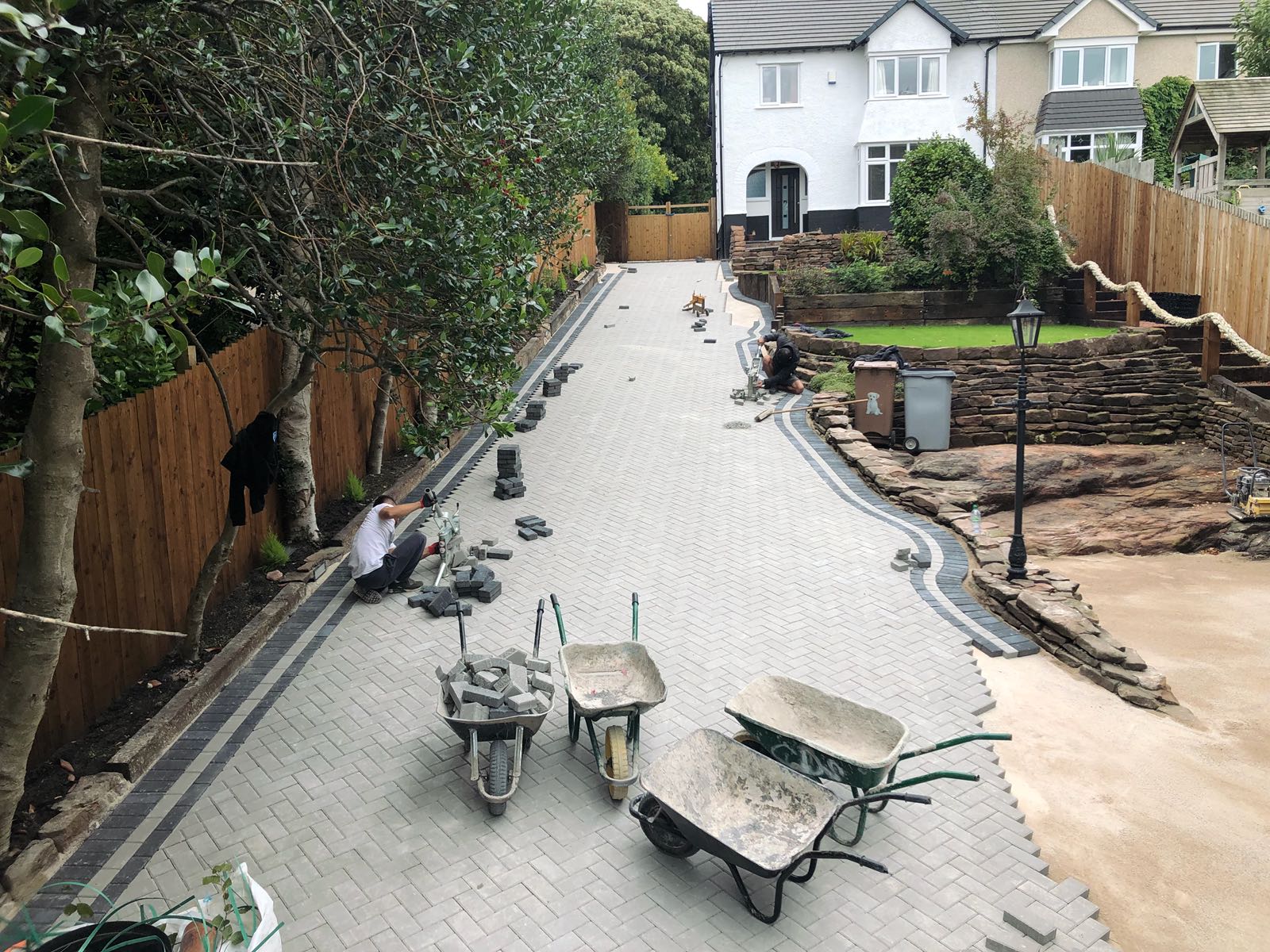 G D Quality paving laying a block driveway on The Wirral near Liverpool.