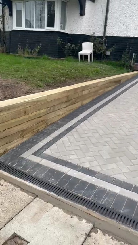 Light grey with border Block paving in Wallesey, The Wirral.